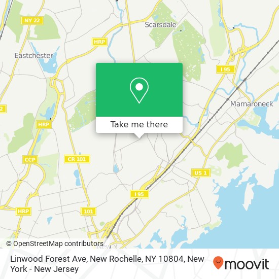 Mapa de Linwood Forest Ave, New Rochelle, NY 10804