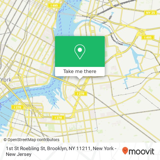 1st St Roebling St, Brooklyn, NY 11211 map