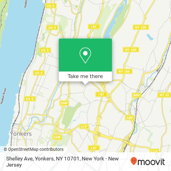 Mapa de Shelley Ave, Yonkers, NY 10701