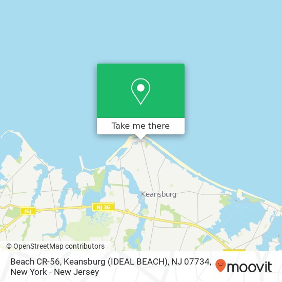 Mapa de Beach CR-56, Keansburg (IDEAL BEACH), NJ 07734