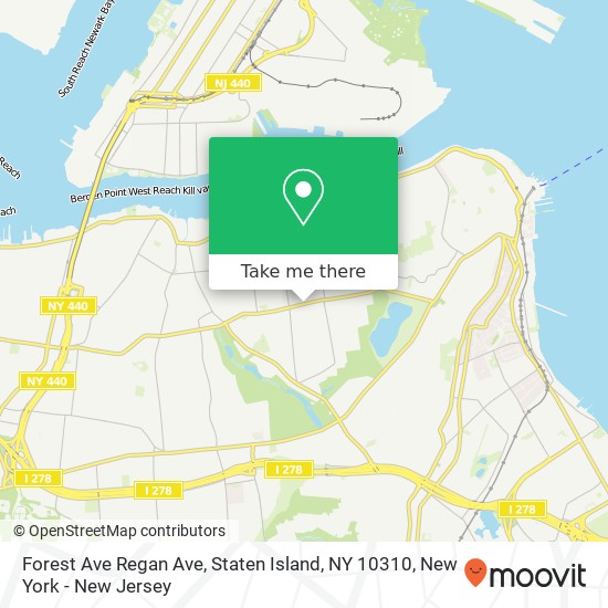 Mapa de Forest Ave Regan Ave, Staten Island, NY 10310