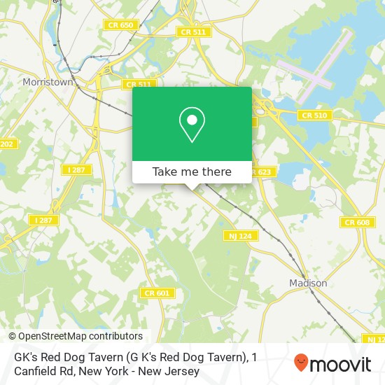 Mapa de GK's Red Dog Tavern (G K's Red Dog Tavern), 1 Canfield Rd