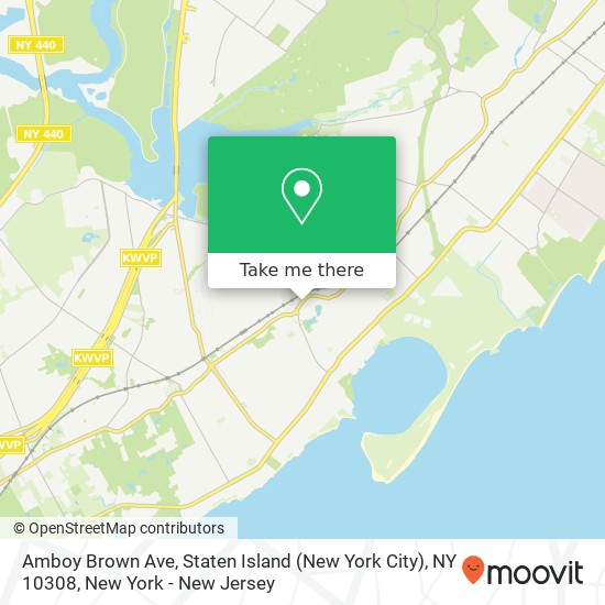 Mapa de Amboy Brown Ave, Staten Island (New York City), NY 10308
