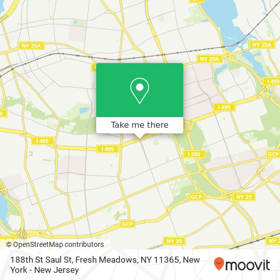 Mapa de 188th St Saul St, Fresh Meadows, NY 11365