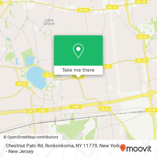 Mapa de Chestnut Patc Rd, Ronkonkoma, NY 11779