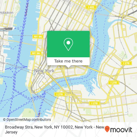 Mapa de Broadway Stra, New York, NY 10002