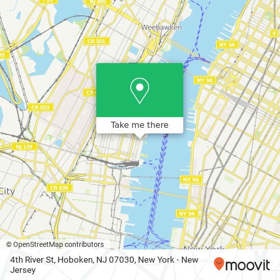 Mapa de 4th River St, Hoboken, NJ 07030