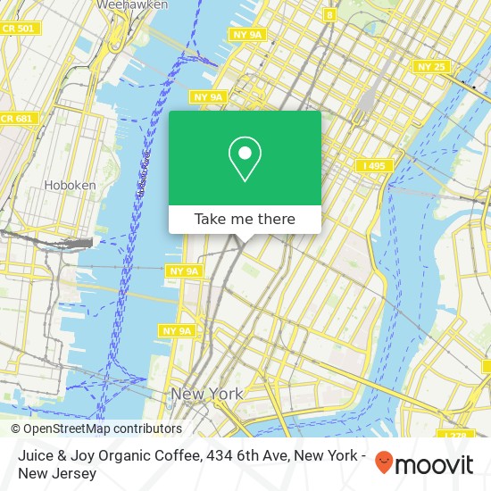 Mapa de Juice & Joy Organic Coffee, 434 6th Ave