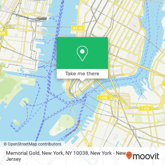 Memorial Gold, New York, NY 10038 map