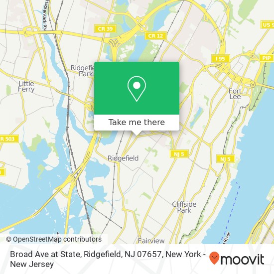 Mapa de Broad Ave at State, Ridgefield, NJ 07657