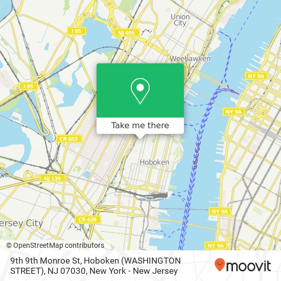 Mapa de 9th 9th Monroe St, Hoboken (WASHINGTON STREET), NJ 07030