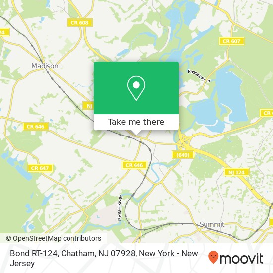 Bond RT-124, Chatham, NJ 07928 map
