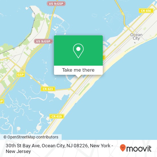 Mapa de 30th St Bay Ave, Ocean City, NJ 08226