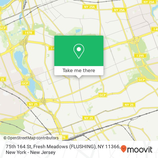 75th 164 St, Fresh Meadows (FLUSHING), NY 11366 map