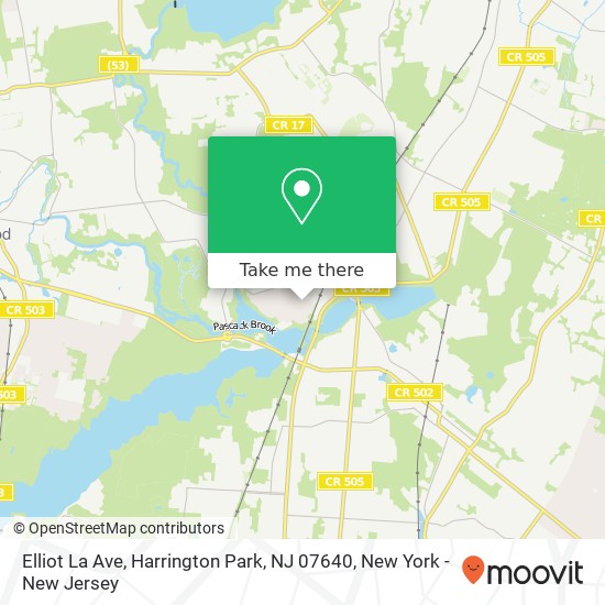 Mapa de Elliot La Ave, Harrington Park, NJ 07640