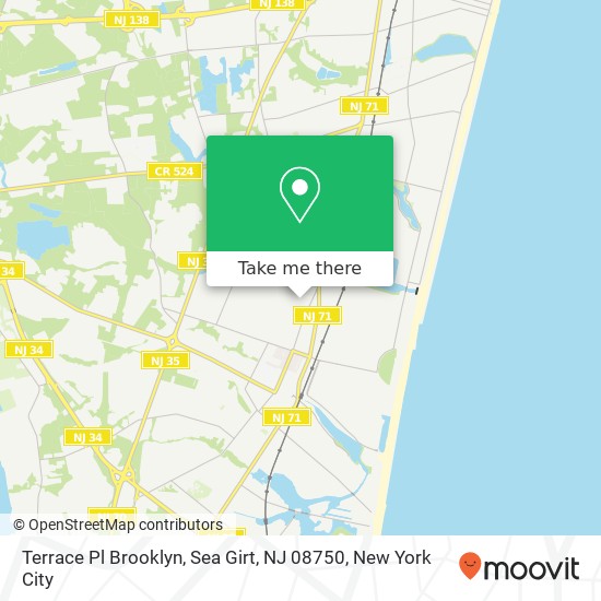 Mapa de Terrace Pl Brooklyn, Sea Girt, NJ 08750