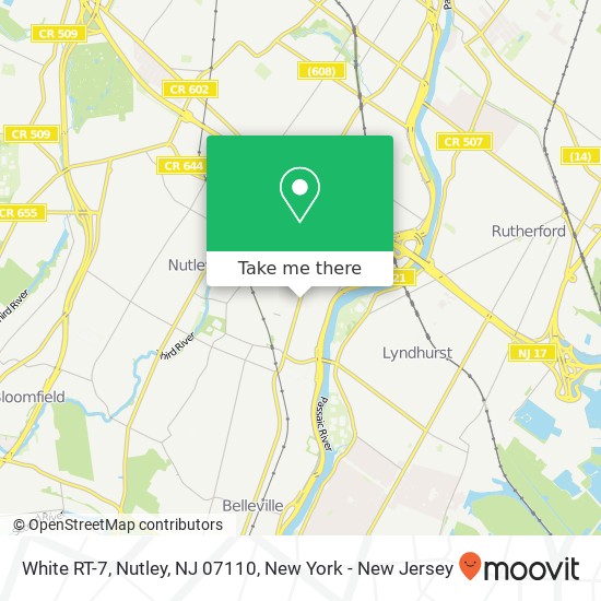 Mapa de White RT-7, Nutley, NJ 07110