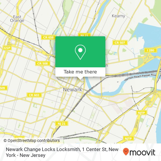 Newark Change Locks Locksmith, 1 Center St map