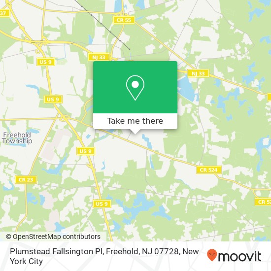 Mapa de Plumstead Fallsington Pl, Freehold, NJ 07728