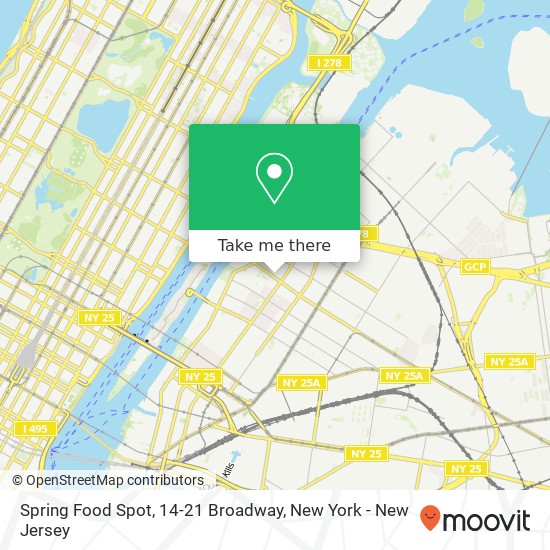 Spring Food Spot, 14-21 Broadway map