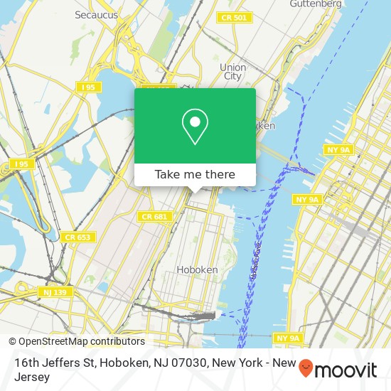 Mapa de 16th Jeffers St, Hoboken, NJ 07030