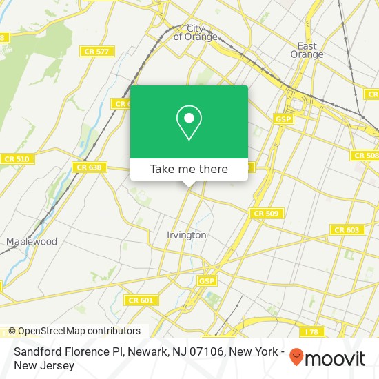 Mapa de Sandford Florence Pl, Newark, NJ 07106