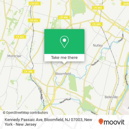 Kennedy Passaic Ave, Bloomfield, NJ 07003 map
