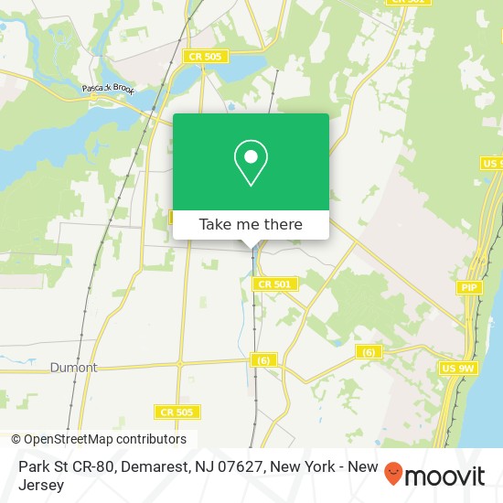 Mapa de Park St CR-80, Demarest, NJ 07627