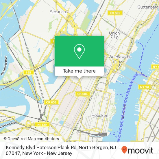 Kennedy Blvd Paterson Plank Rd, North Bergen, NJ 07047 map