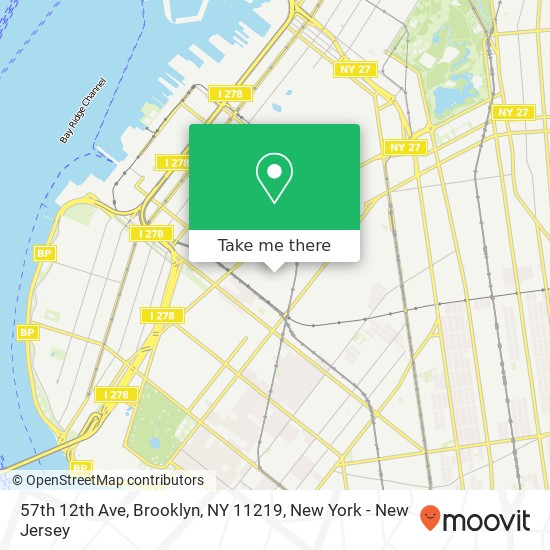 57th 12th Ave, Brooklyn, NY 11219 map