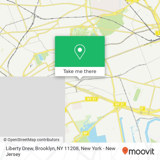 Mapa de Liberty Drew, Brooklyn, NY 11208