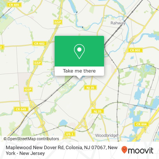 Mapa de Maplewood New Dover Rd, Colonia, NJ 07067