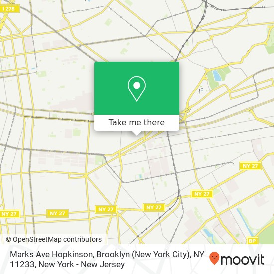 Marks Ave Hopkinson, Brooklyn (New York City), NY 11233 map