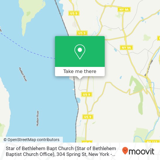 Mapa de Star of Bethlehem Bapt Church (Star of Bethlehem Baptist Church Office), 304 Spring St