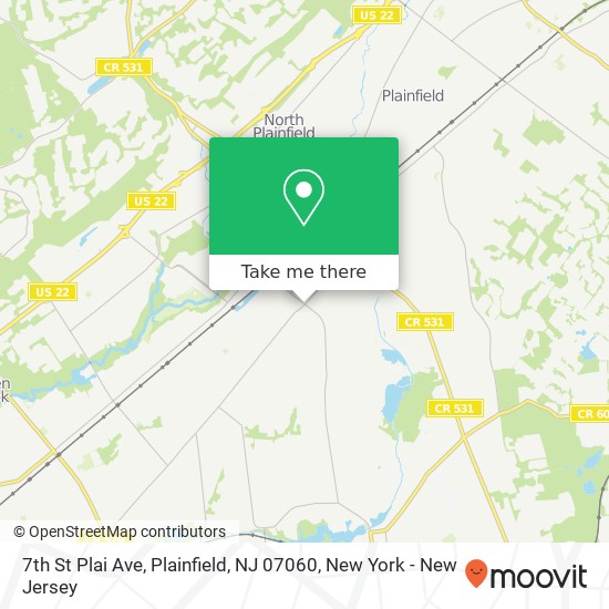 Mapa de 7th St Plai Ave, Plainfield, NJ 07060
