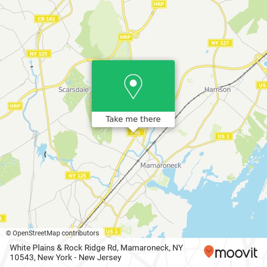 White Plains & Rock Ridge Rd, Mamaroneck, NY 10543 map