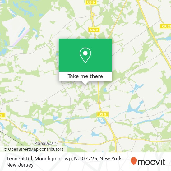 Mapa de Tennent Rd, Manalapan Twp, NJ 07726