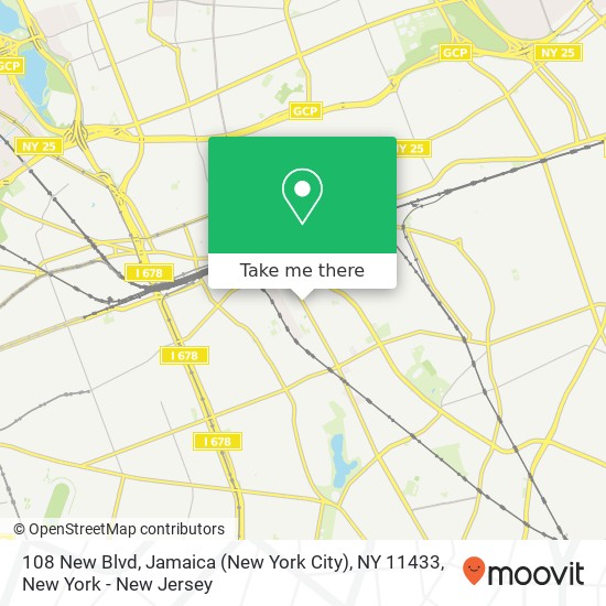 Mapa de 108 New Blvd, Jamaica (New York City), NY 11433