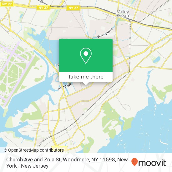 Church Ave and Zola St, Woodmere, NY 11598 map