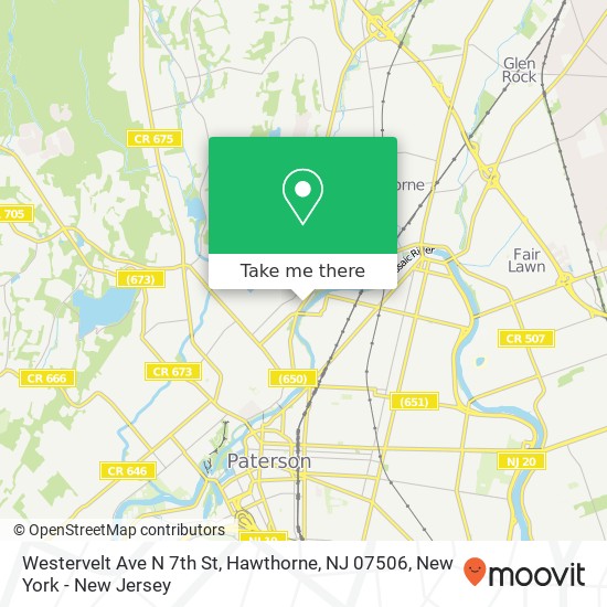 Mapa de Westervelt Ave N 7th St, Hawthorne, NJ 07506