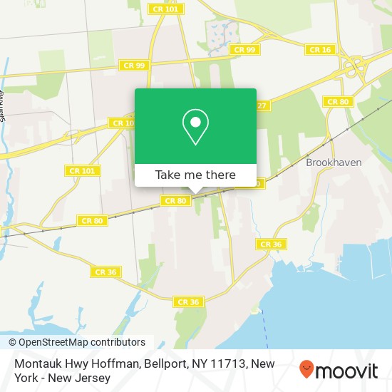 Mapa de Montauk Hwy Hoffman, Bellport, NY 11713