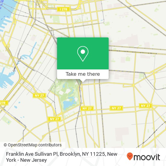 Mapa de Franklin Ave Sullivan Pl, Brooklyn, NY 11225