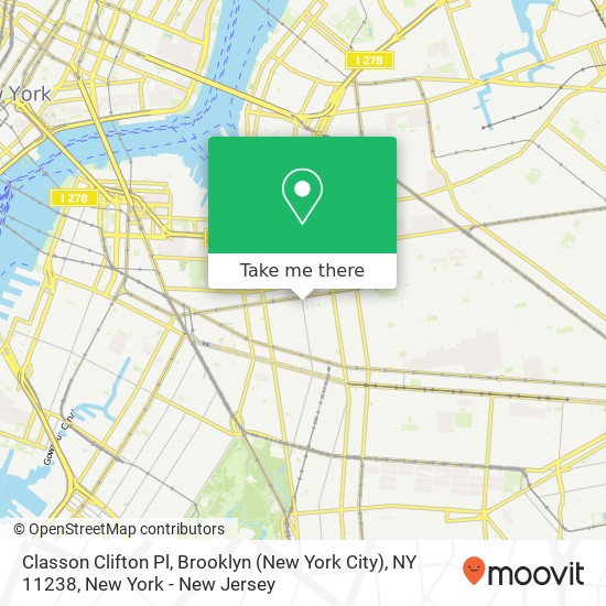 Mapa de Classon Clifton Pl, Brooklyn (New York City), NY 11238