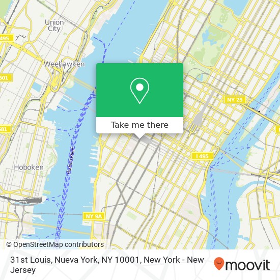 Mapa de 31st Louis, Nueva York, NY 10001