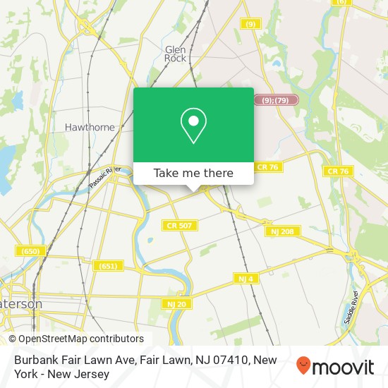 Burbank Fair Lawn Ave, Fair Lawn, NJ 07410 map