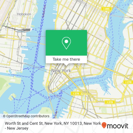 Worth St and Cent St, New York, NY 10013 map