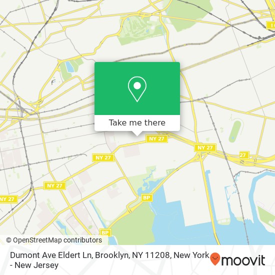 Mapa de Dumont Ave Eldert Ln, Brooklyn, NY 11208