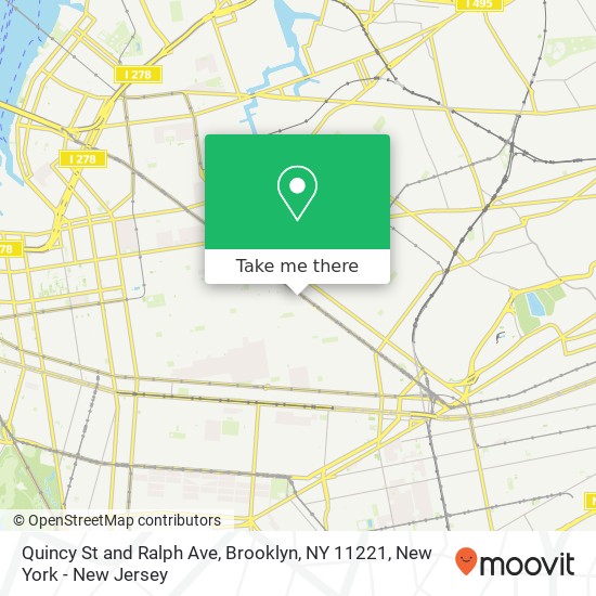 Mapa de Quincy St and Ralph Ave, Brooklyn, NY 11221