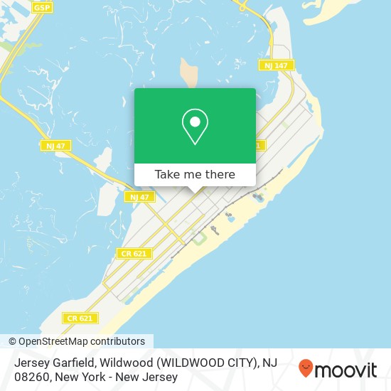 Mapa de Jersey Garfield, Wildwood (WILDWOOD CITY), NJ 08260