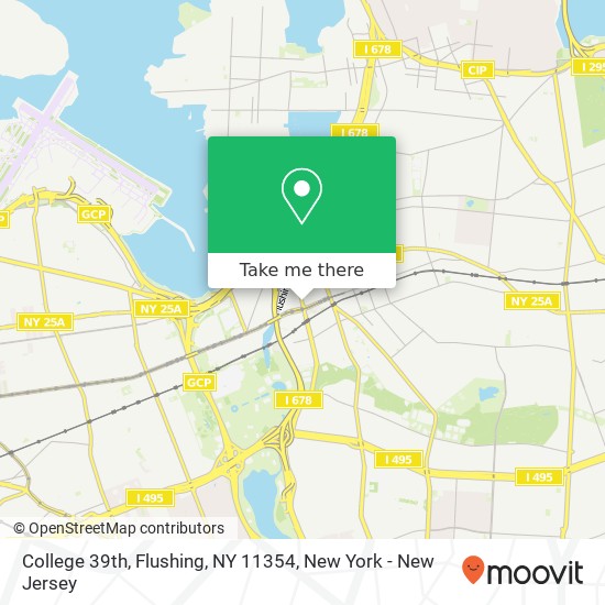 Mapa de College 39th, Flushing, NY 11354